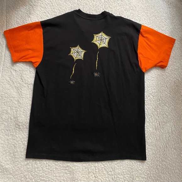Vintage 80s Halloween spiders and webs, men’s T-shirt size XXL - Picture 1 of 10